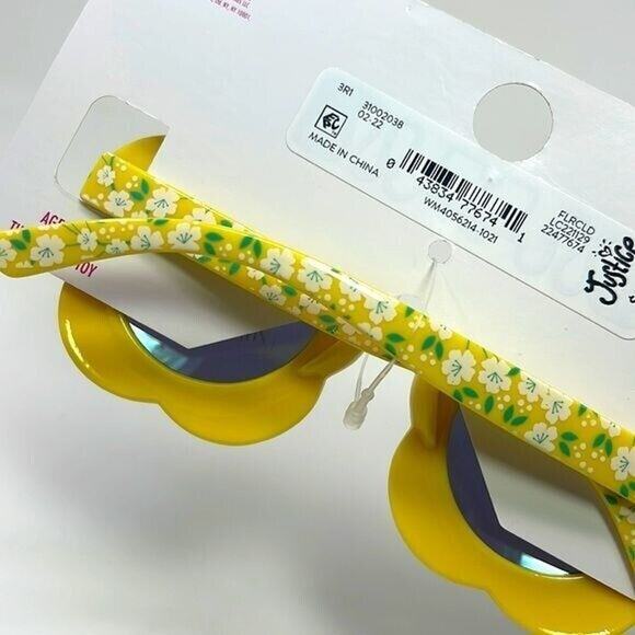 Justice Sunglasses Girls Yellow Flower Shape Mirrored 100% UV Protection NE9 - Picture 4 of 4